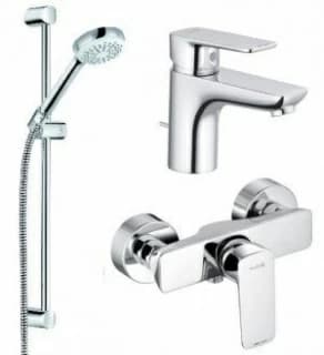 Set PROMO 3 in 1 Kludi Pure&Style baterie de lavoar, baterie de dus si set de dus