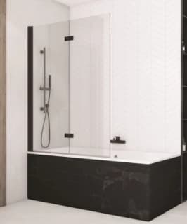 Paravan cada pliabil 180° SanSwiss Solino SOLB2, negru mat 90xH150cm