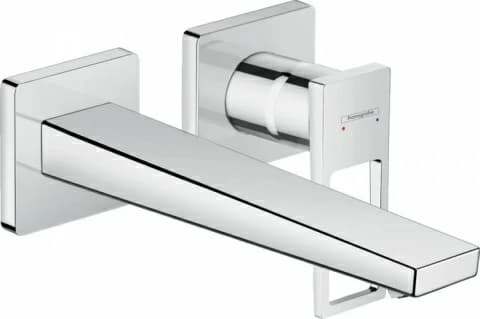 Baterie lavoar Hansgrohe Metropol de perete, pipa 225mm, cu levier decupat