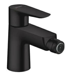 Baterie bideu Hansgrohe Talis E negru mat, cu ventil pop-up