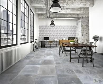 Gresie portelanata Sintesi Italia, Atelier Fumo Decoro 60,4x60,4 cm