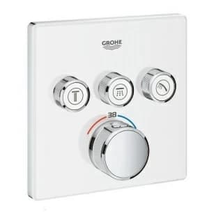 Baterie dus patrata Grohe Grohtherm SmartControl cu 3 iesiri alba