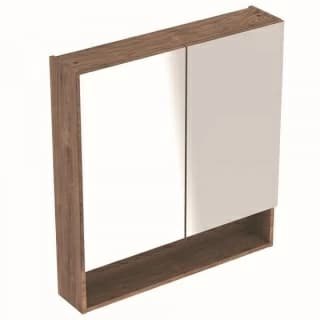 Dulap cu oglinda Geberit Selnova Square cu doua usi 78,8x17,5xH85 cm maro