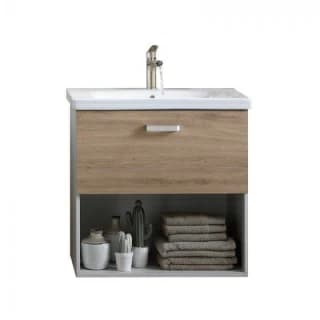 Set PROMO mobilier si lavoar Kolpasan Evelin stejar 80x44xH65 cm