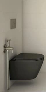 Set vas wc Rak Ceramics Feeling Rimless negru mat 52x36XH32 cm si capac