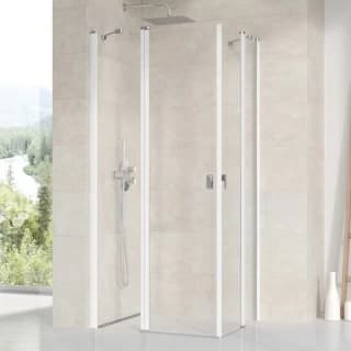 Cabina dus Ravak Chrome CRV2+CRV2, 100x100xH195 cm, profil alb