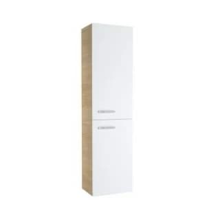 Dulap suspendat inalt Ravak Chrome 39x29xH150 cm, dreapta, alb si stejar