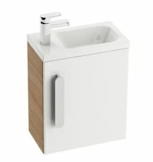 Baza lavoar Ravak SD Chrome 40x22xH50 cm, alb si stejar, stanga