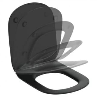 Capac WC Ideal Standard Tesi slim cu inchidere lenta culoare negru mat