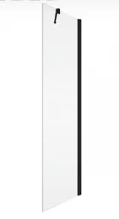 Cabina dus Walk-In SanSwiss Solino SOLT2, 80xH200 cm profil negru, sticla Screen
