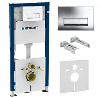 Set PROMO Rezervor cu cadru ingropat Geberit Delta UP100, bara de sus, sistem fixare, clapeta crom