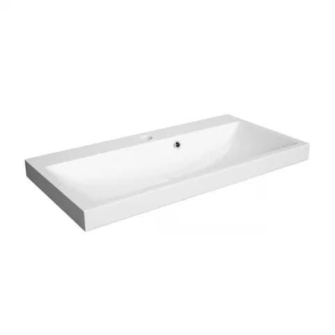 Lavoar pe mobilier Defra Olex compozit mineral 80x40 cm alb lucios