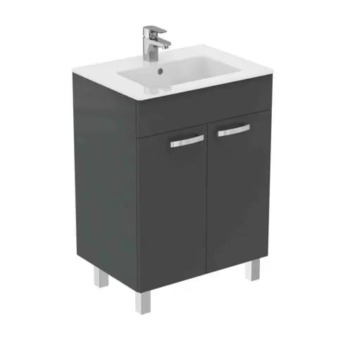 Baza lavoar pe pardoseala Ideal Standard Tempo 2 usi 60x44 cm gri lucios