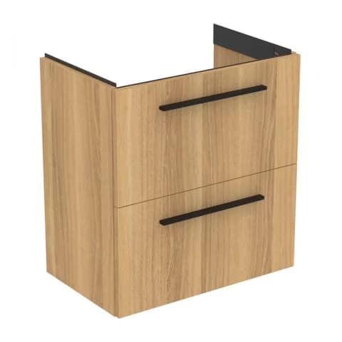 Baza lavoar suspendat Ideal Standard i.life S 2 sertare 60x37.5 cm stejar natural