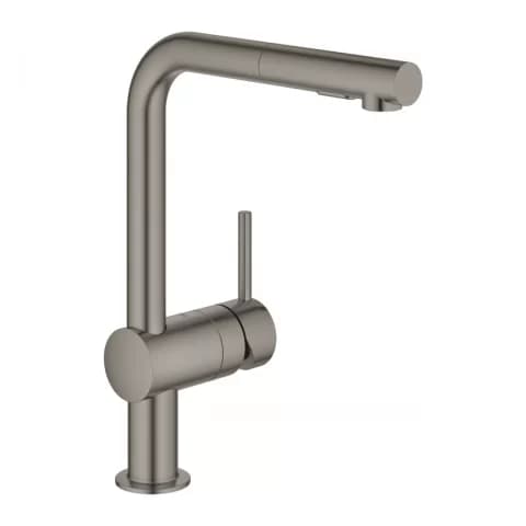 Baterie bucatarie cu dus extractabil Grohe Minta 2 functii antracit periat Hard Graphite
