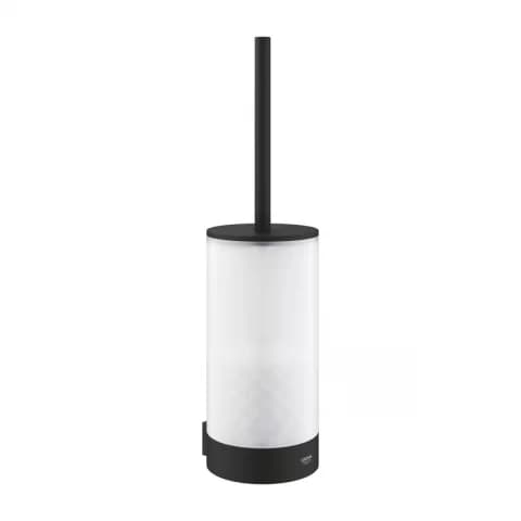 Perie WC din sticla mata Grohe Selection cu suport negru Phantom Black