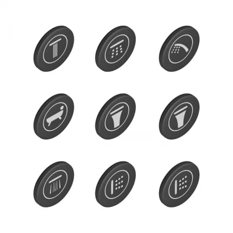 set 9 ornamente de acoperire grohe smartcontrol finisaj granit mat