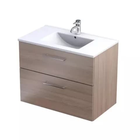 Baza lavoar suspendat Oristo Nova 79.8x45.5x62 cm cu 2 sertare stejar finisaj natural