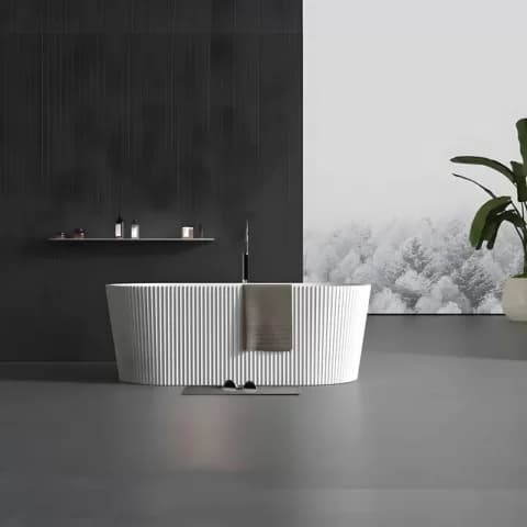 Cada freestanding Coloana Antonia 170x75 cm acril alb