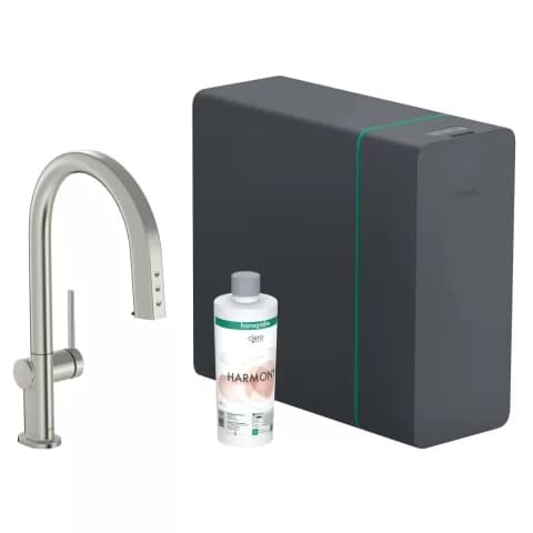 hansgrohe aqittura m91 baterie de bucatarie cu filtru pe picior otel inoxidabil 76836800
