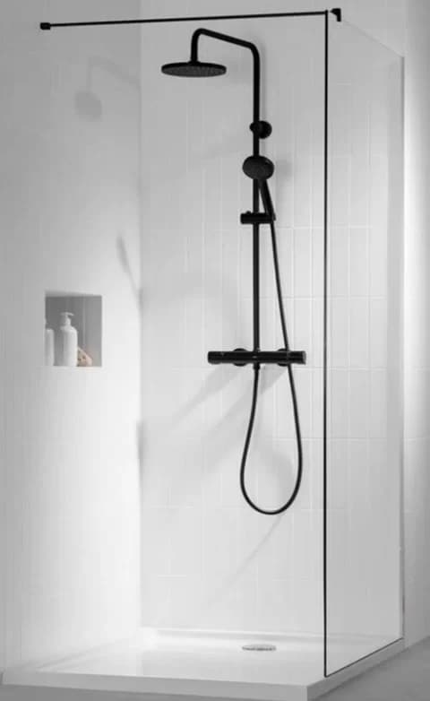 Coloana dus fara baterie Ideal Standard Alu+ si doua rafturi, negru mat