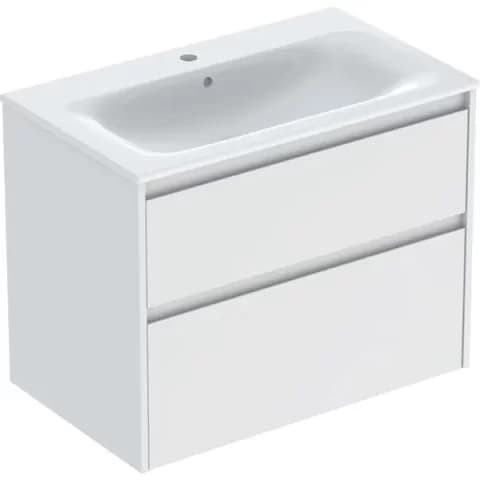 Set lavoar si mobilier Geberit Selnova Square cu doua sertare, 80x48x62 cm, alb mat