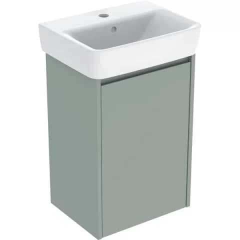 Set lavoar si mobilier Geberit Selnova Square, 45x34x70 cm, verde salvie mat
