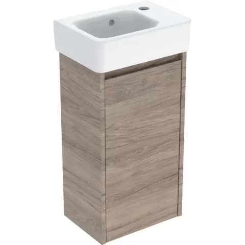 Set lavoar si mobilier Geberit Selnova Square, 36x25x70 cm, nuc hicori
