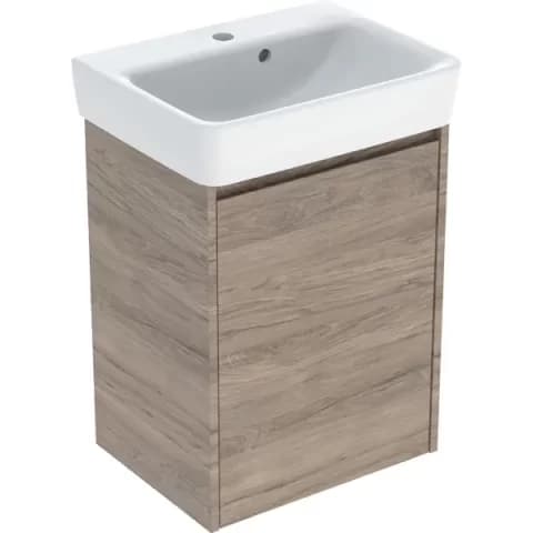 Set lavoar si mobilier Geberit Selnova Square, 50x38x70 cm, nuc hicori
