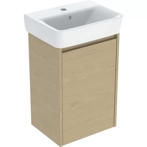 Set lavoar si mobilier Geberit Selnova Square, 45x34x70 cm, stejar natural