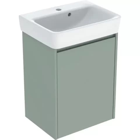 Set lavoar si mobilier Geberit Selnova Square, 50x38x70 cm, verde salvie mat