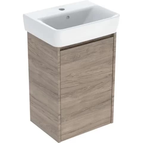 Set lavoar si mobilier Geberit Selnova Square, 45x34x70 cm, nuc hicori
