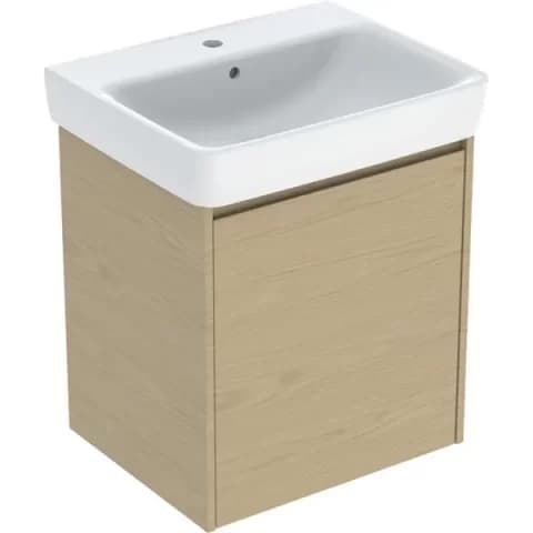 Set lavoar si mobilier Geberit Selnova Square, 60x48x70 cm, stejar natural