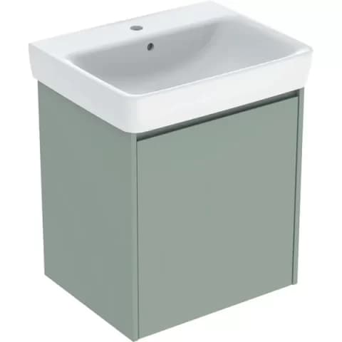 Set lavoar si mobilier Geberit Selnova Square, 60x48x70 cm, verde salvie mat