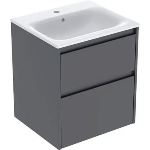Set lavoar si mobilier Geberit Selnova Square cu doua sertare, 55x48x62 cm, lava mat