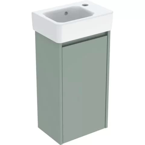 Set lavoar si mobilier Geberit Selnova Square, 36x25x70 cm, verde salvie mat