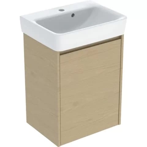 Set lavoar si mobilier Geberit Selnova Square, 50x38x70 cm, stejar natural