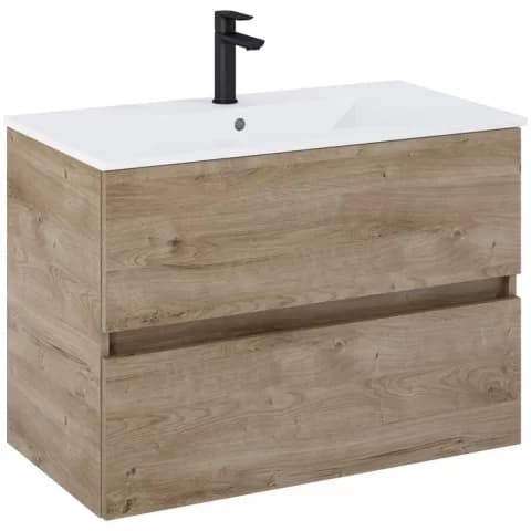 Set mobilier baie Roca Cube Unik 80 cm, stejar