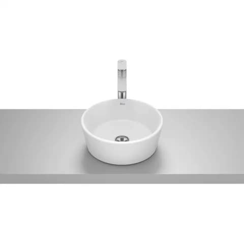 Lavoar baie pe blat, alb mat Roca Optica Ø35 cm