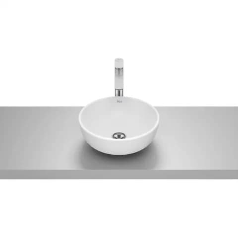 Lavoar baie pe blat rotund, alb mat Roca Optica Ø35 cm