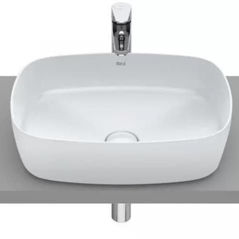 Lavoar baie pe blat, alb perlat Roca Inspira Soft 50x37 cm