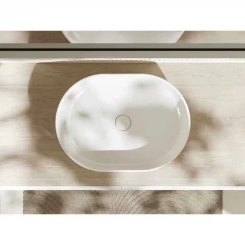 Lavoar pe blat Hansgrohe Xuniva Q, oval, 50 x 40 cm, alb