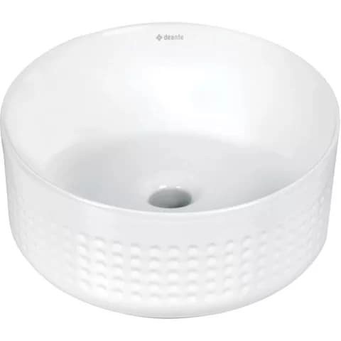 Lavoar Deante Silia Hexa 36x36 cm rotund pe blat alb