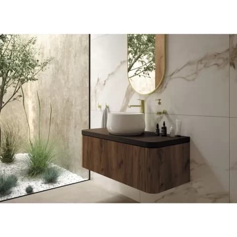 Lavoar Deante Arnika  35.3x35.3 cm rotund pe blat alb