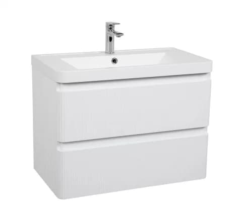 Set mobilier si lavoar suspendat Accent Lux, 75 cm alb