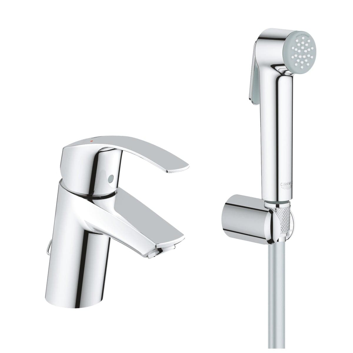 Baterie lavoar functie bideu Eurosmart New S,furtune flexibile, crom-23124002