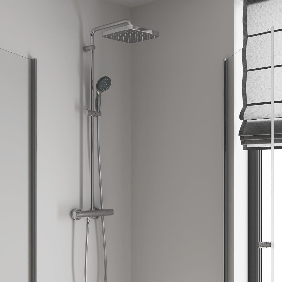 Coloana cabina dus Grohe Vitalio Start, palarie patrata 25 cm, baterie cu termostat-26696000