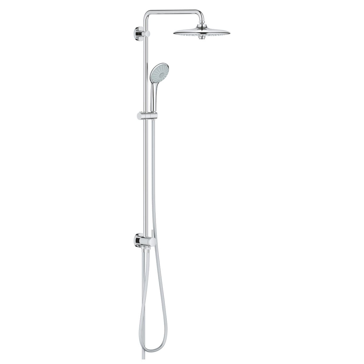 Sistem de dus Grohe Euphoria 260, 9.5 l/min, 3 functii, diverter, suport ajustabil si furtun inclus,Crom-27421002