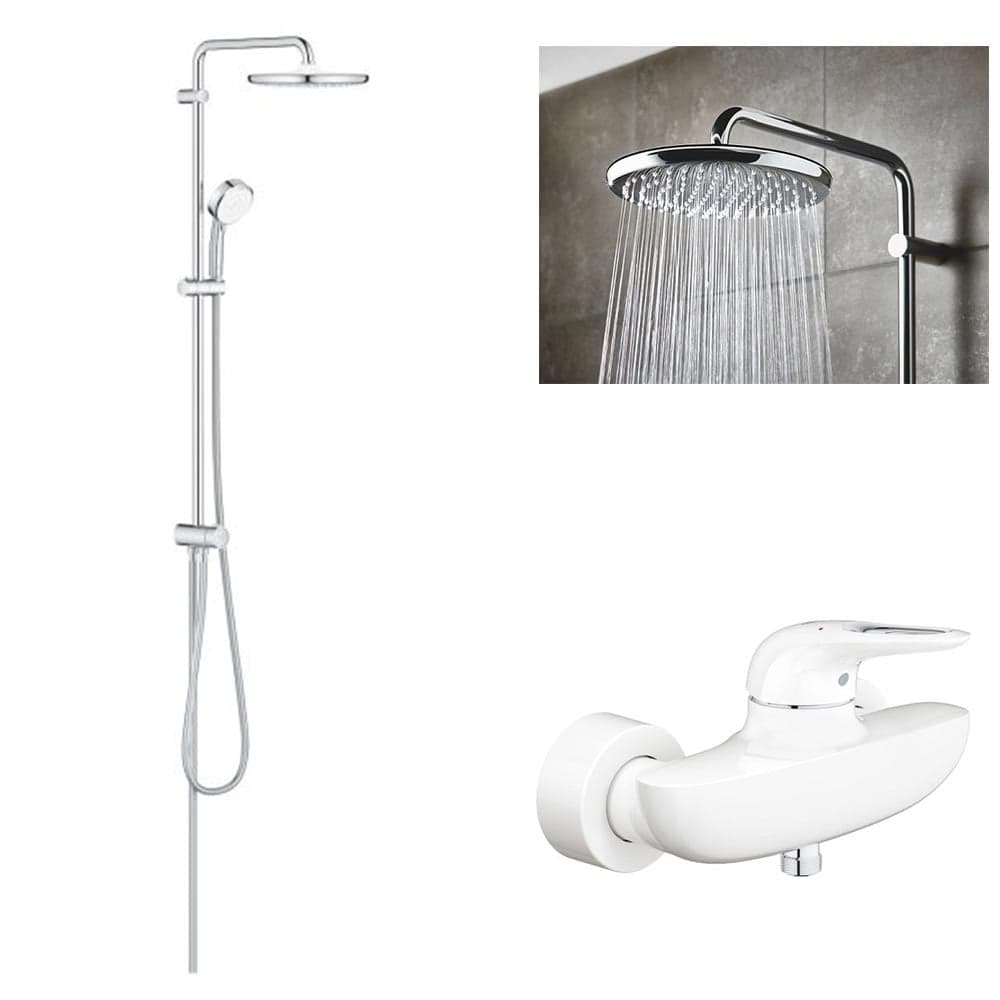 coloana dus grohe tempesta 250 baterie cabina dus grohe eurostyle alb maner decupat 33590ls3 26675000