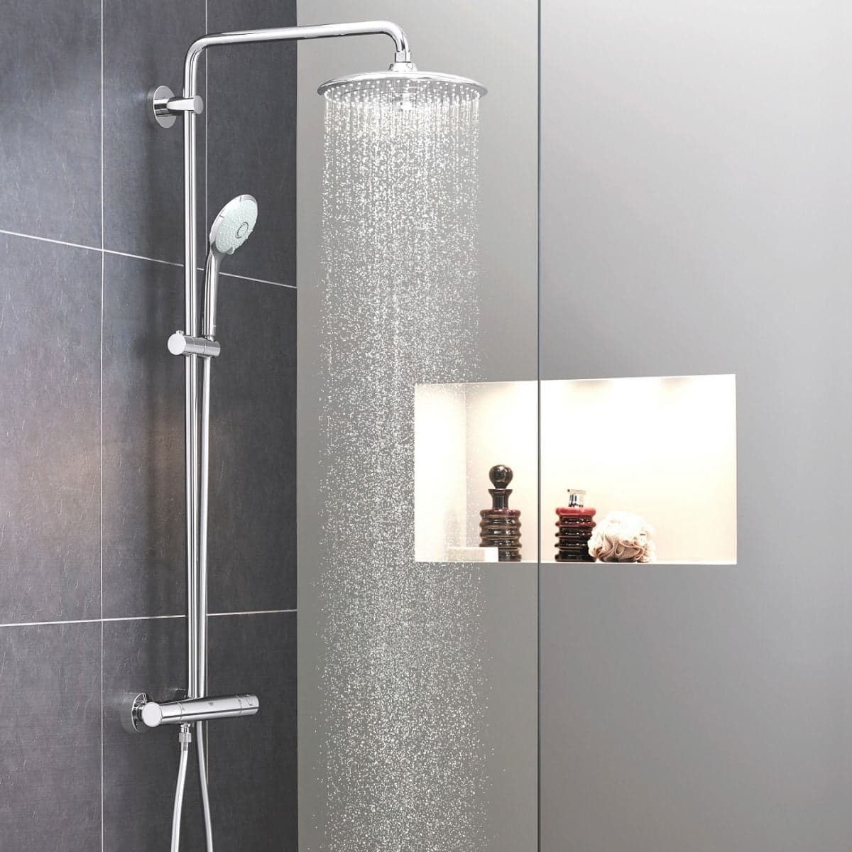 coloana cabina dus grohe euphoria 260 montare pe perete crom 3 tipuri de jet 27296003